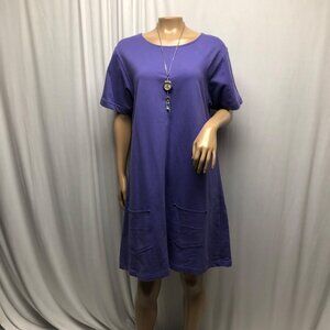 Spa Delicates Purple Sweatshirt Dress Womens Size Medium Pockets Comfy Casual